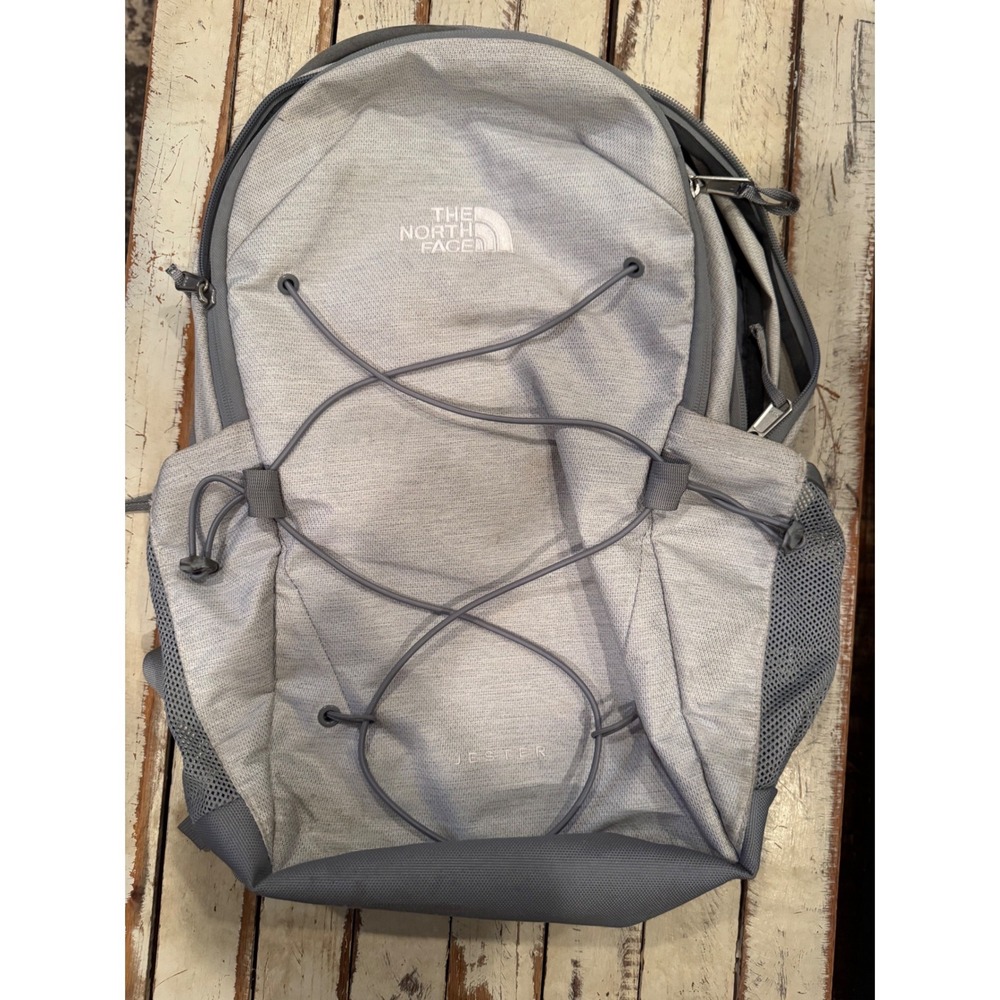 The North Face Jester Backpack Light Grey Heather FlexVent Laptop Sleeve